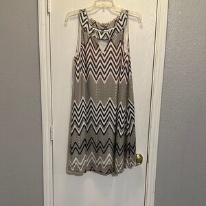 Zigzag Pattern Sleeveless Mini Dress